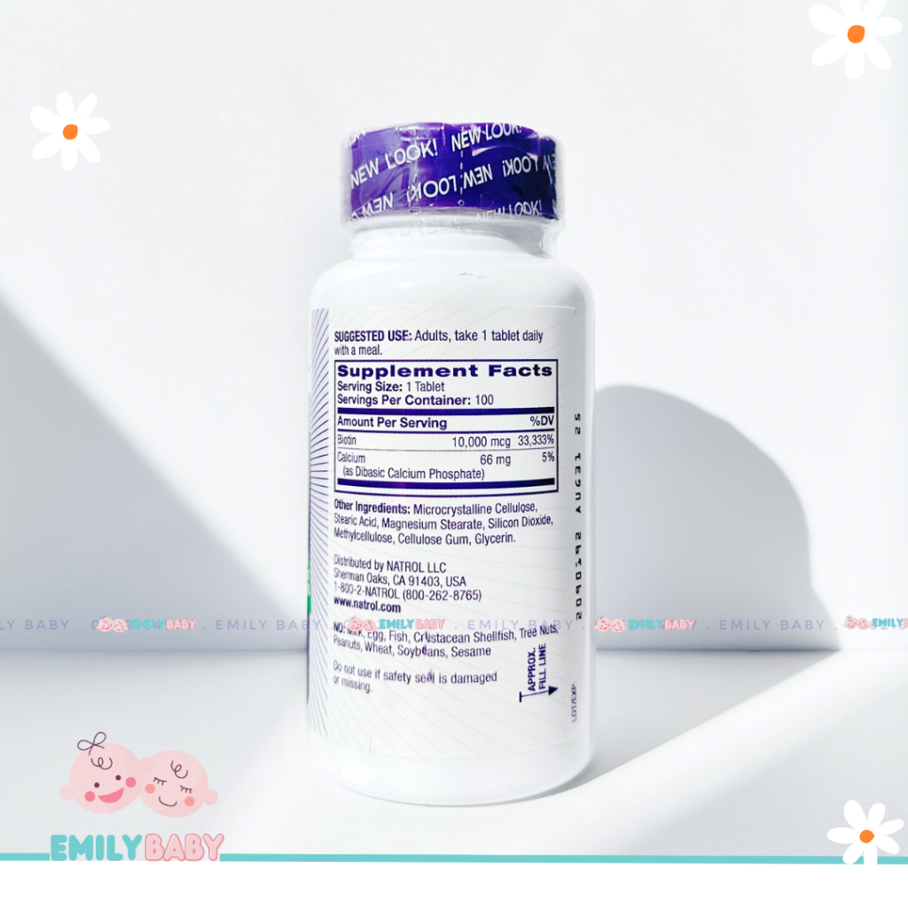 Natrol Biotin 10000mg 100 viên Mỹ