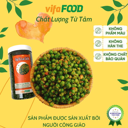 Đậu hà lan rang muối , đậu hà lan vị tỏi ớt ( 500g/ 1 hũ )