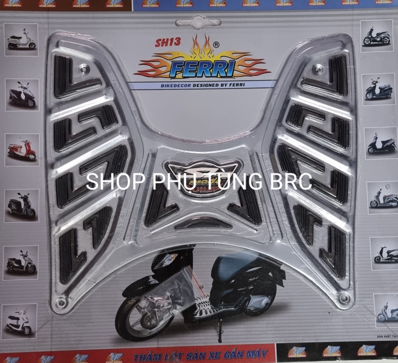 Thảm để chân inox xe SH mode 2013 - 2019