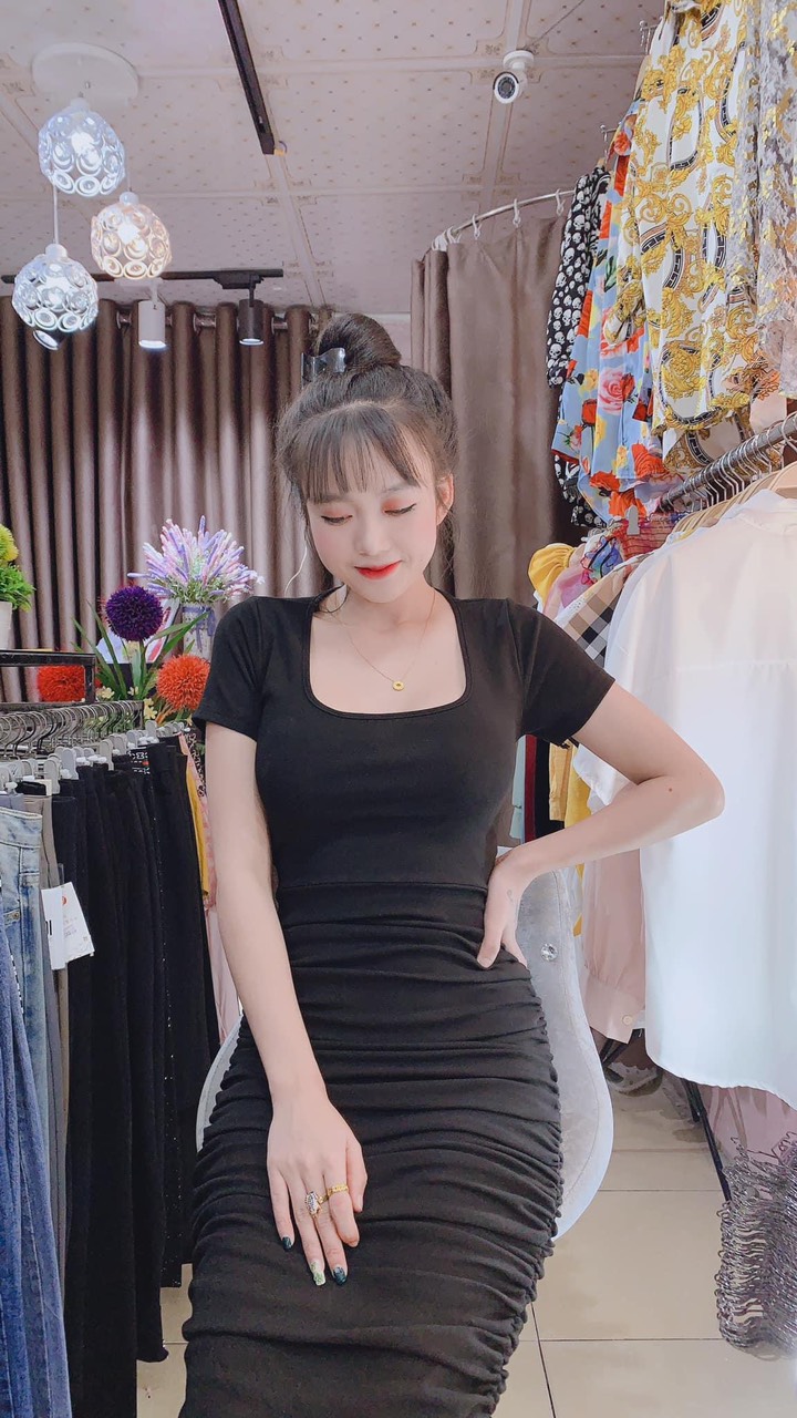 Đầm Body Cổ Vuông Khoét Lưng Đan Dây Nhún Sườn Thun Borip Thích Hợp Mặc Đi Tiệc Đi Làm Đi Chơi