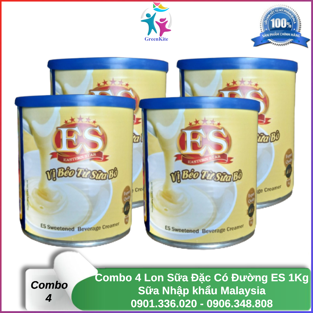 Sữa đặc es lon 1kg nắp xanh - sữa đặc có đường - sữa nhập khẩu malaysia