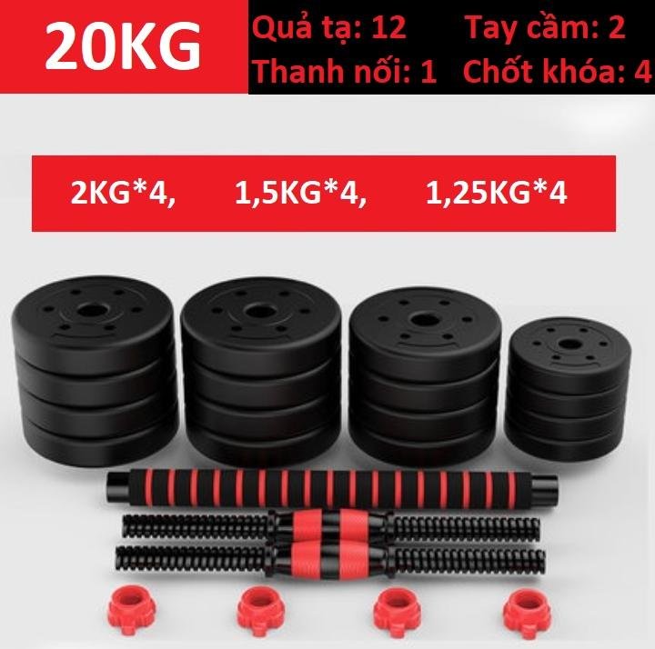 Bộ tạ DUMBELL 20KG tập tay đa năng