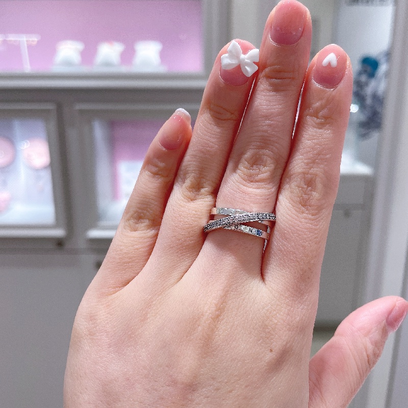 Nhẫn Pandora Crossover Pavé Triple Band Ring 8055SV