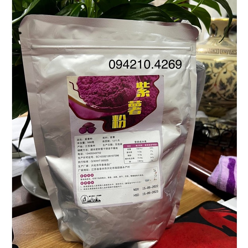 Bột Khoai Lang Tím Nguyên chất gói 500g pha trà sữa thơm ngon
