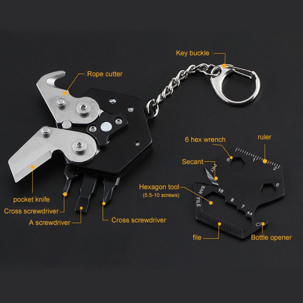 [Mới về]Móc khóa multitools dụng cụ lục giác đa năng