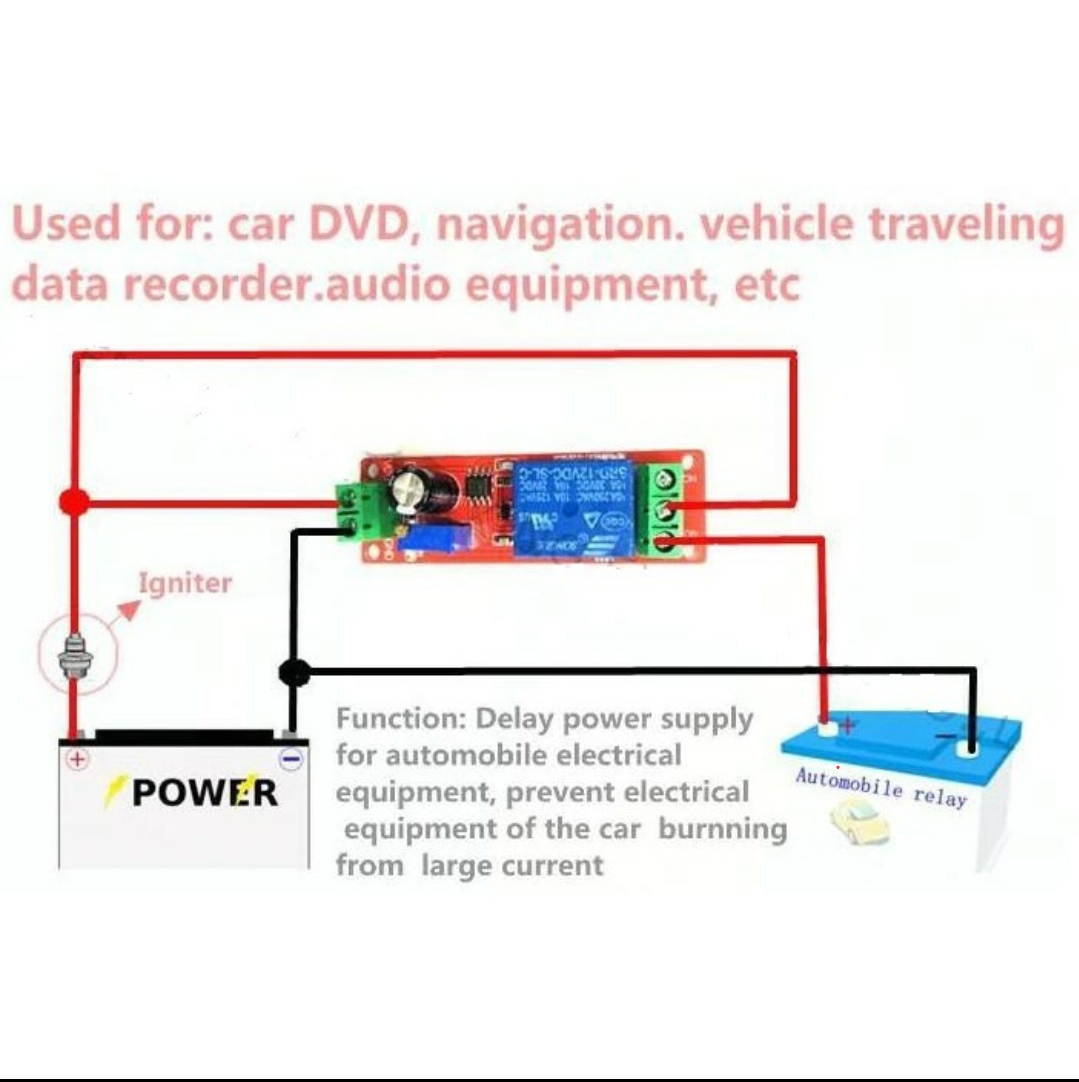 Mạch tạo thời gian trễ ngắt relay NE555 12VDC