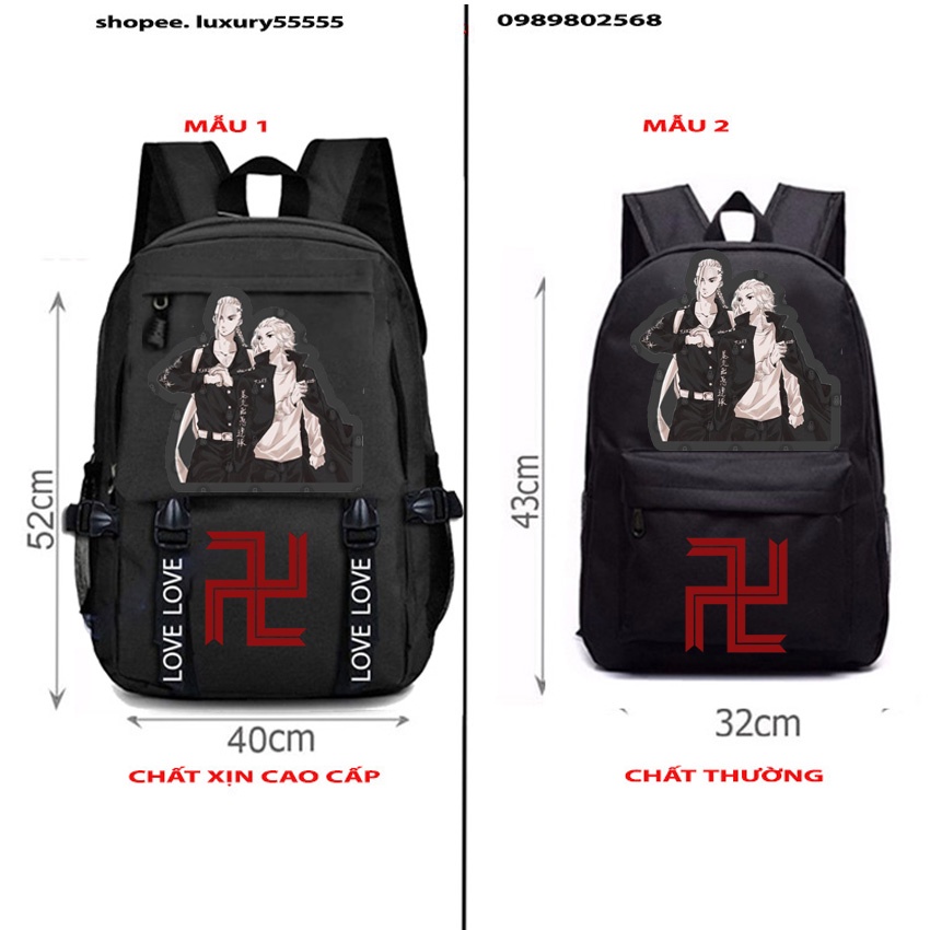 ( Sale 50% ) Balo Đi Học logo Revengers Tokyo Anime loại 1