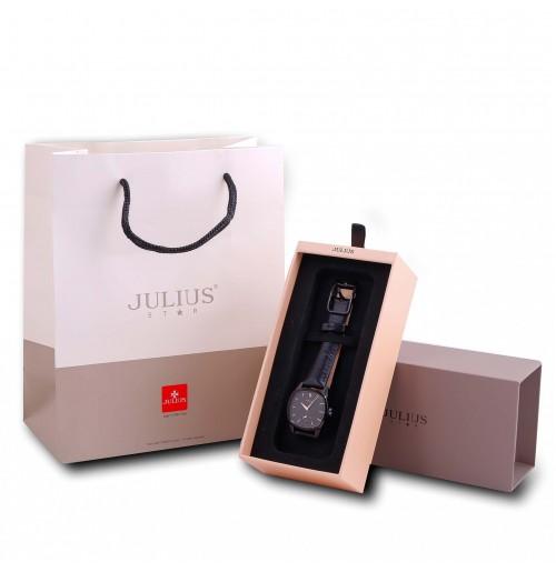 ĐỒNG HỒ NỮ JS-014LD JULIUS STAR HÀN QUỐC DÂY DA (ĐEN)