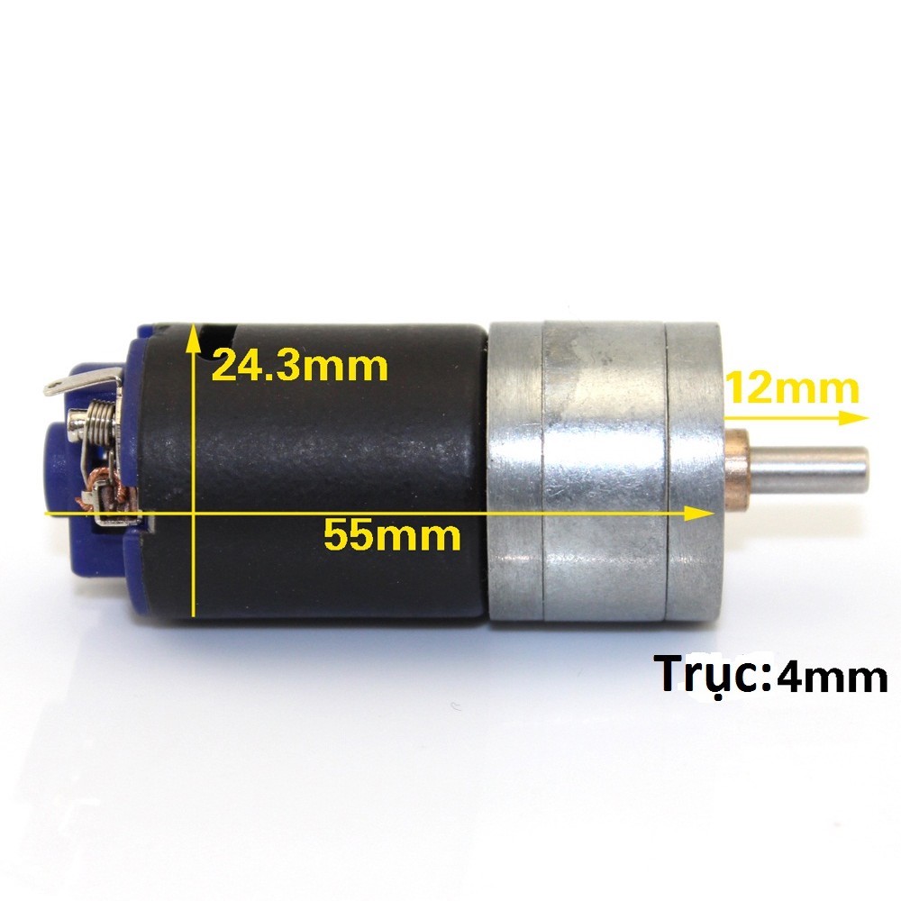 Động cơ giảm tốc gm25-370 đen dùng cho xe điều khiển từ xa - chế xe điều khiển dc 6.0/12.0v