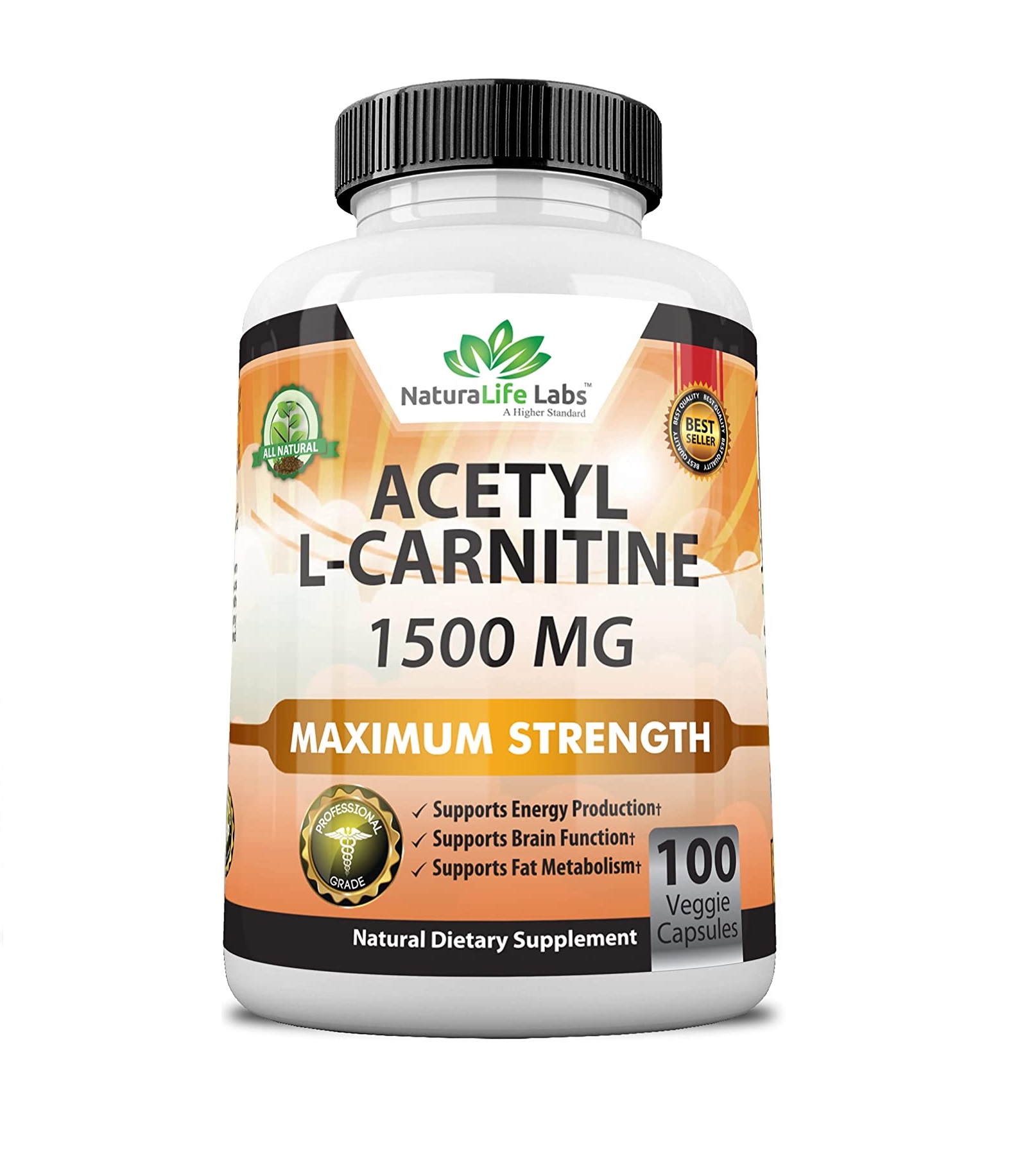 NaturaLife Labs Acetyl L-Carnitine 1500mg Maximum Strength