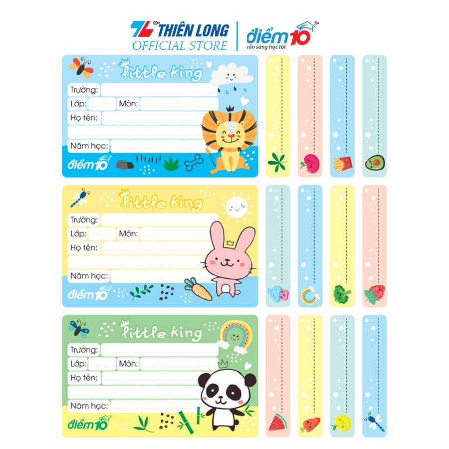 Nhãn vở thiên long điểm 10 tp-nbl005