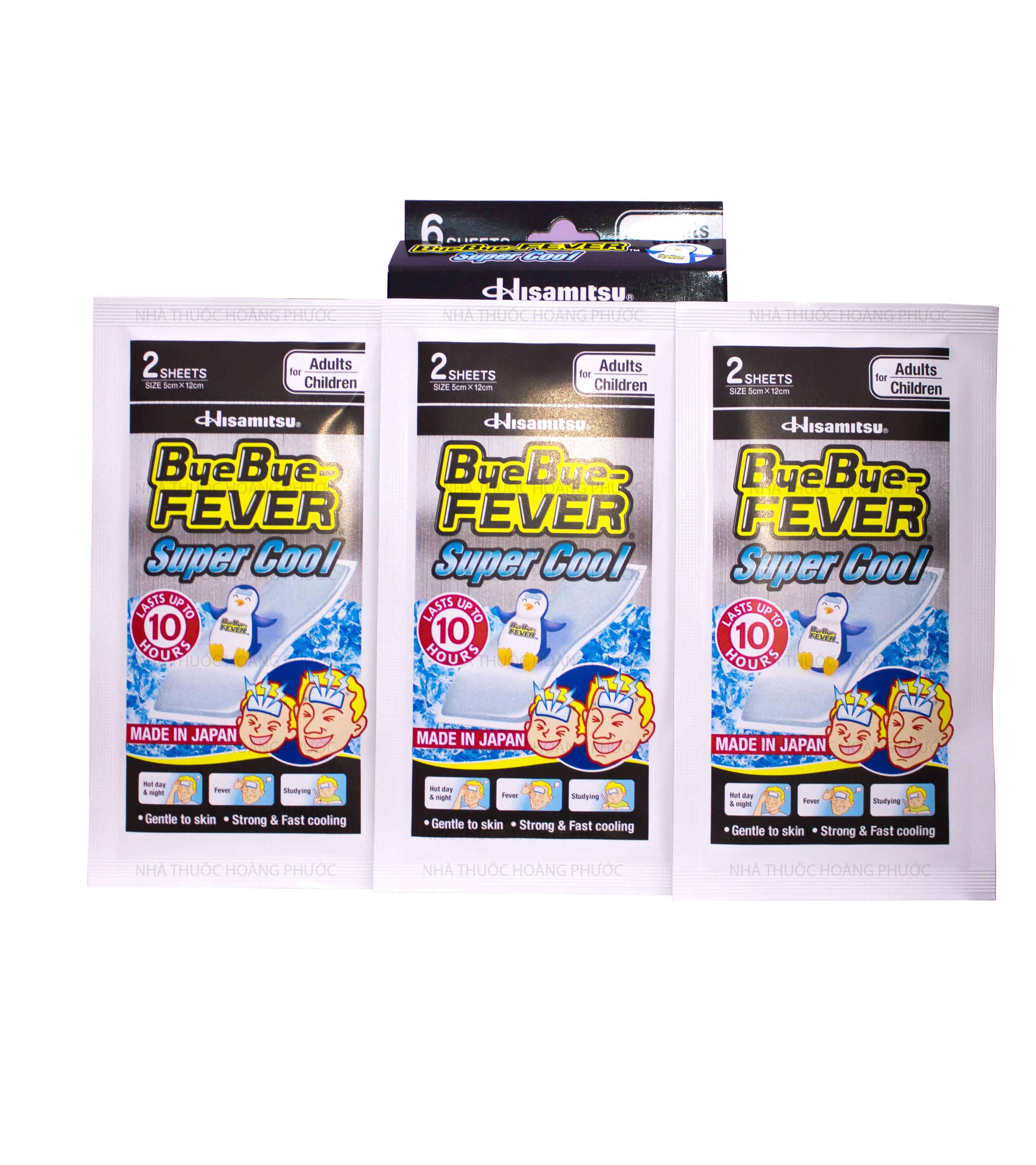 [HCM]Miếng dán hạ sốt Bye Bye Fever Super Cool Hộp 6 Miếng