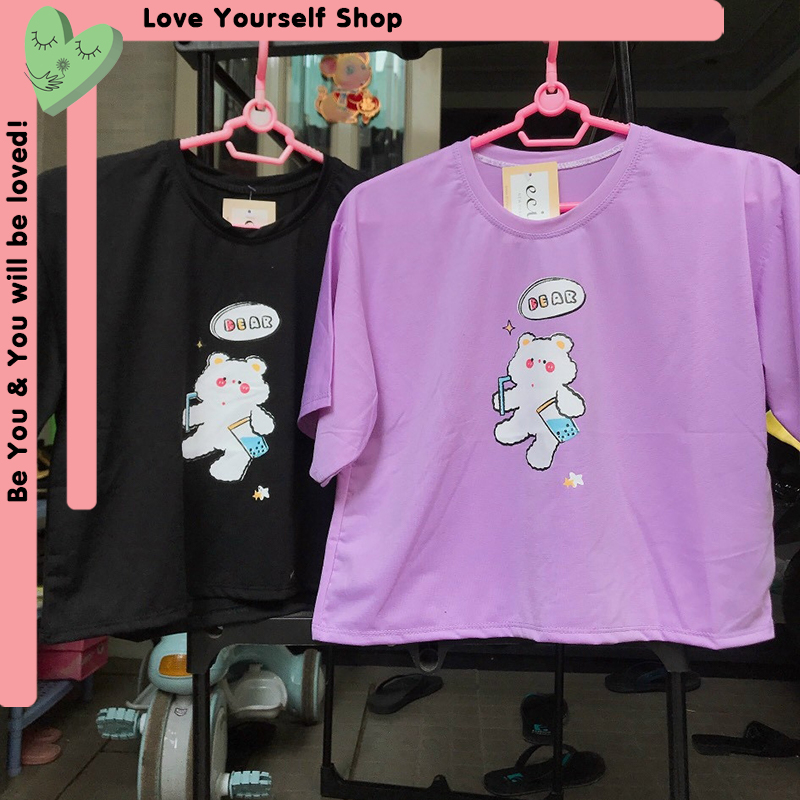 [HCM][Có ảnh thật] Áo croptop in hình gấu
