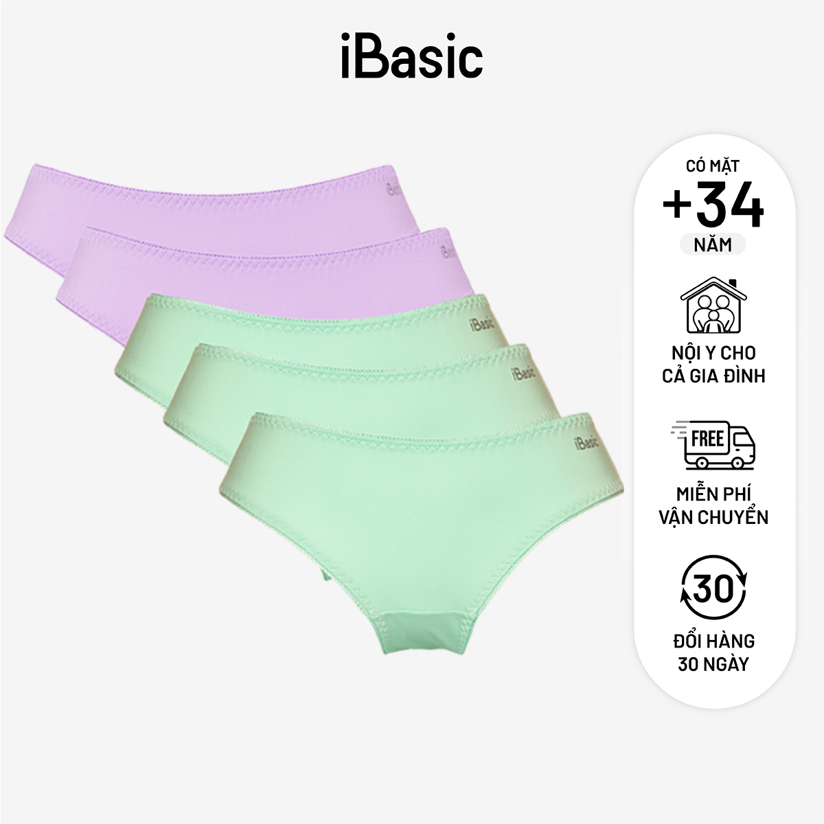 Combo 5 quần lót nữ bikini ibasic panw130