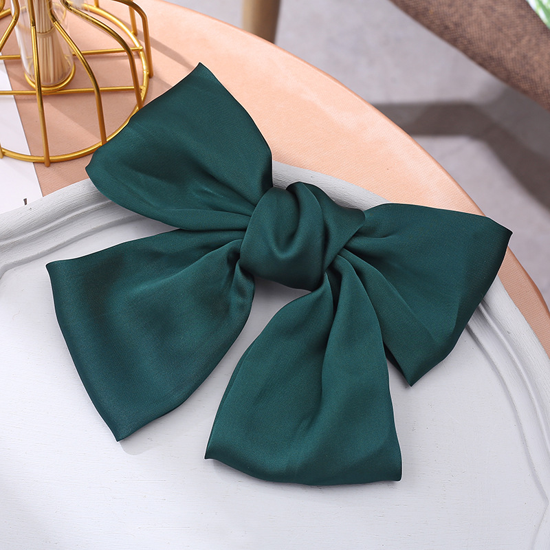 Kẹp tóc đính nơ chất lụa satin mềm nhiều màu - mã kt001
