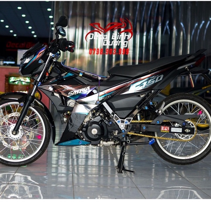 Tem rời Satria Fi Crom cao cấp dán xe đen