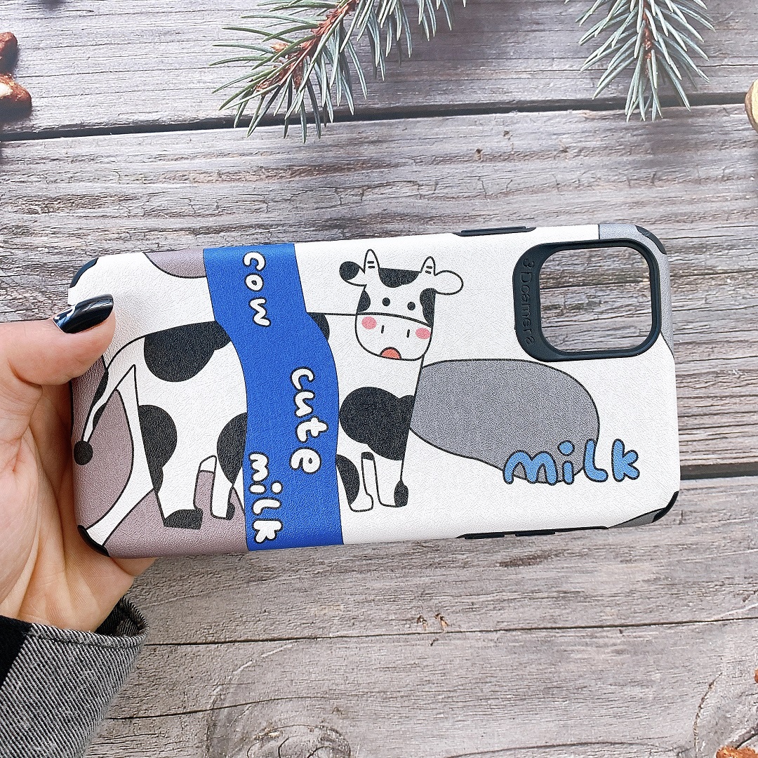 Ốp Lưng Da IMD Cute Cow