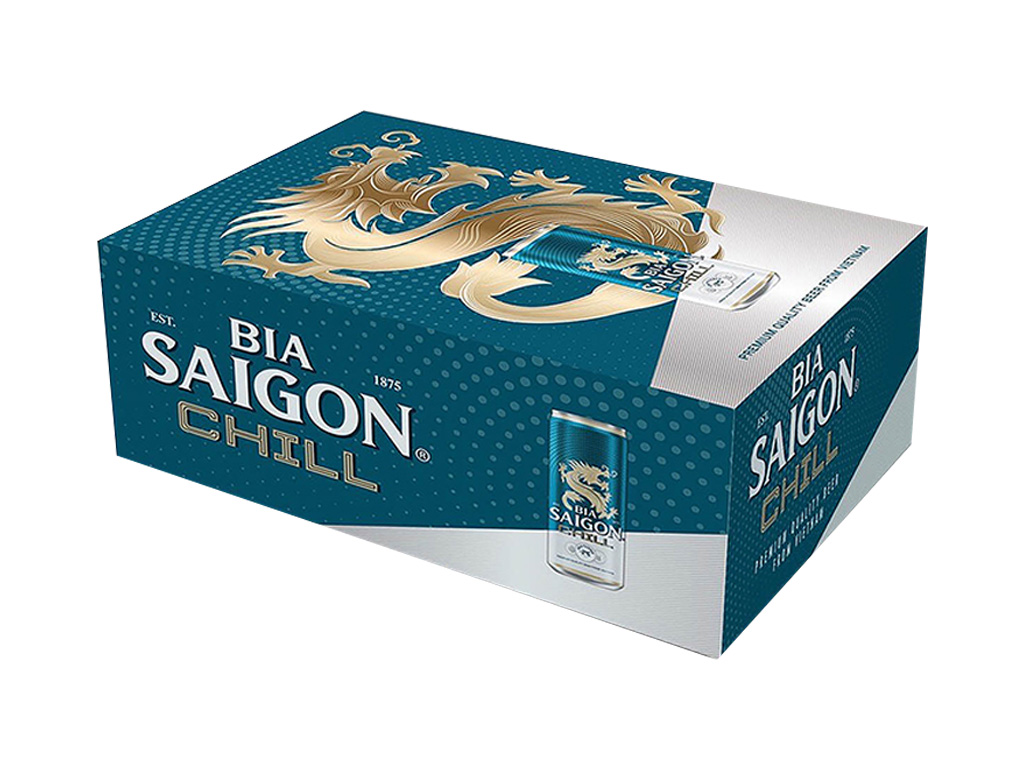 Thùng 24 lon bia SAIGON CHILL 330ml