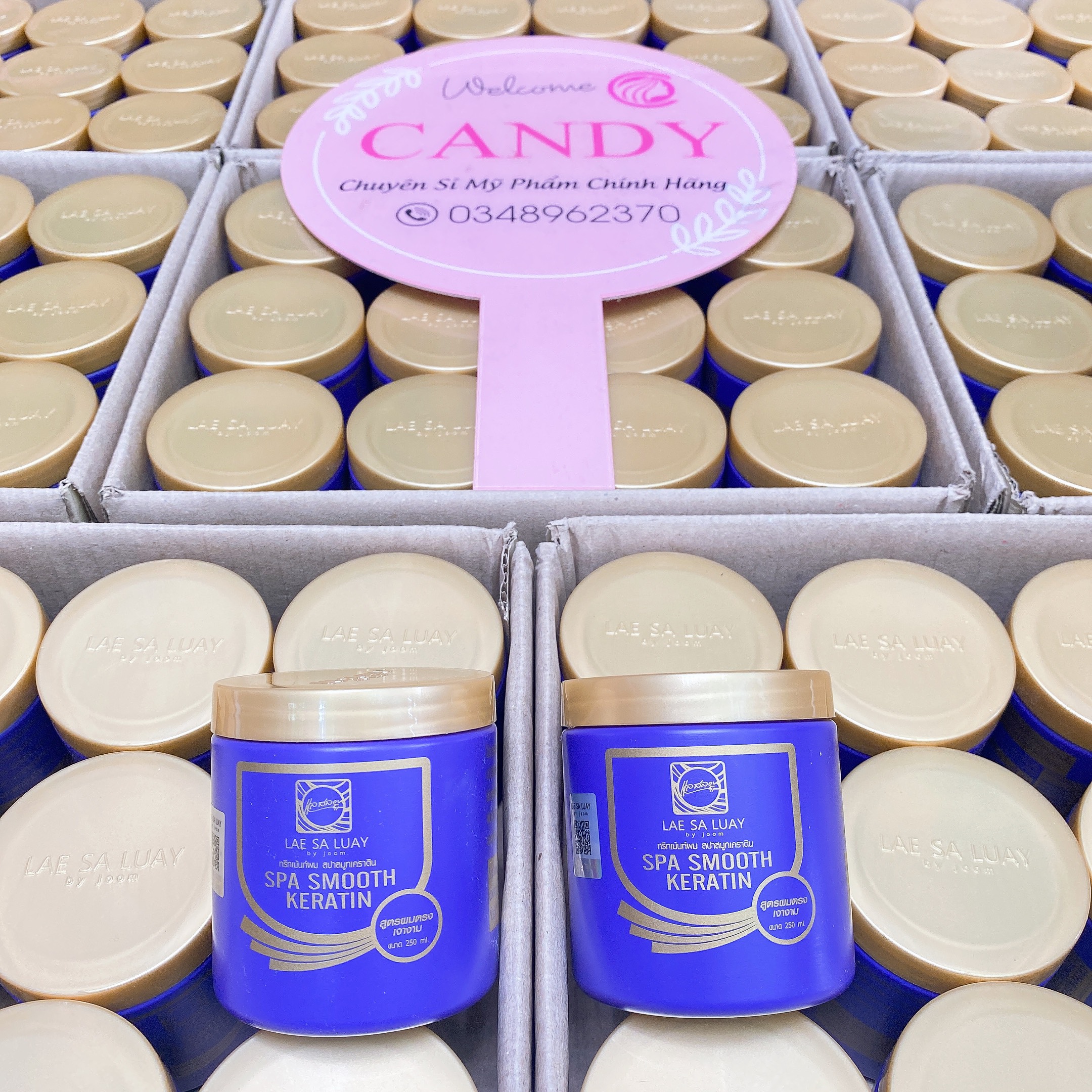 Kem ủ tóc lụa Collagen Lae Sa Luay Tím Thái Lan