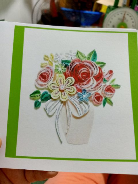 Nền thiệp quilling in sẵn
