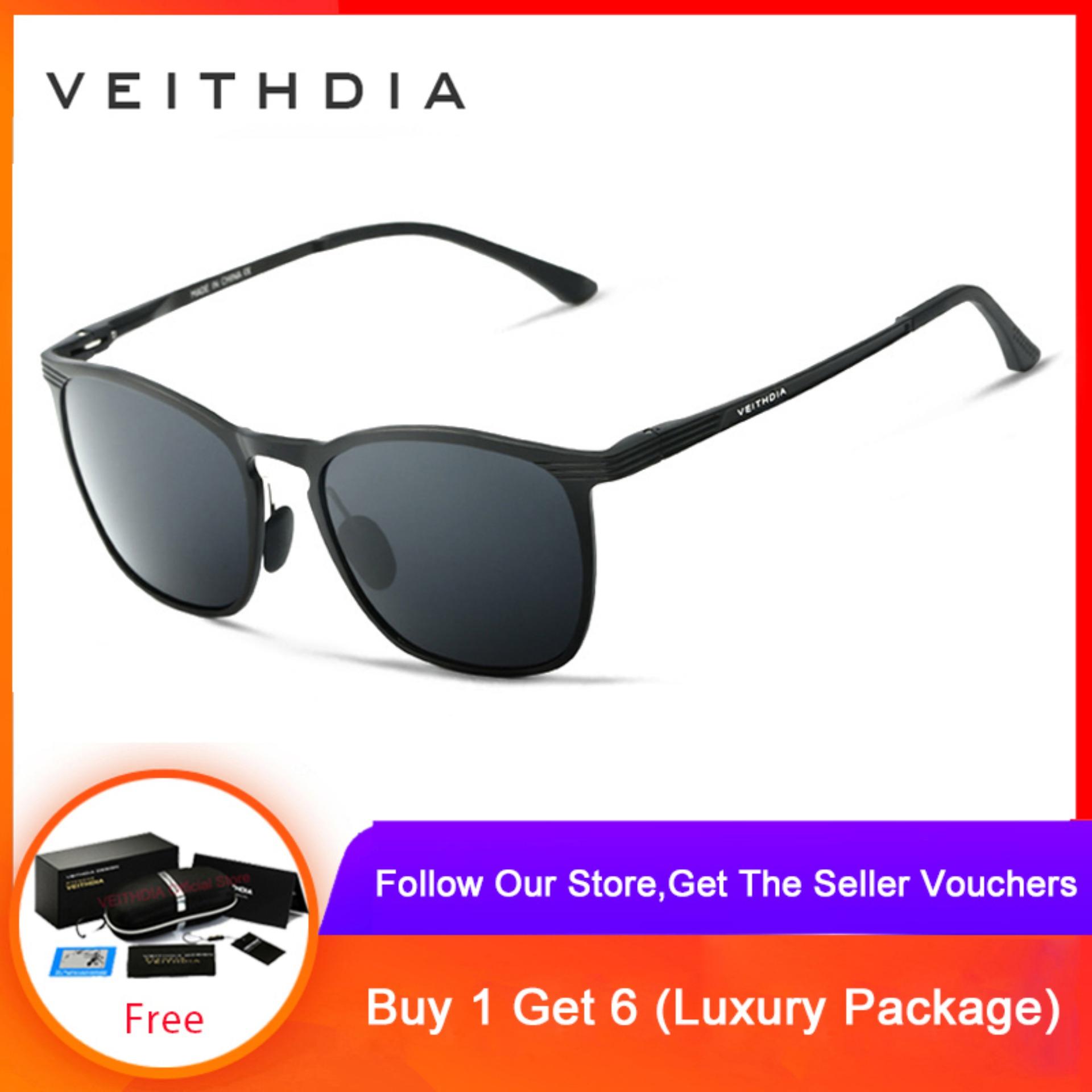 VEITHDIA Unisex Retro Aluminum Magnesium Sunglasses Polarized Lens Eyewear Accessories Sun Glasses Men/Women 6630