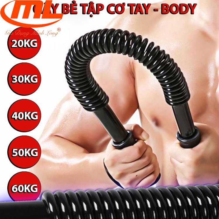 Gậy Bẻ Tập Cơ Tay, Cơ Bụng Lò Xo Lực Bẻ 30, 40, 50, 60 Kg. Gậy Lò Xo Tập Ngực,vai Cao Cấp, Gậy Bẻ Tập Gym 20kg, 30kg, 40kg, 50kg,60kg