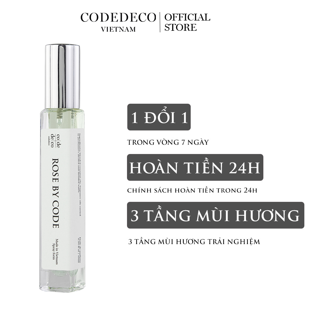 Tinh dầu nước hoa CODEDECO Rose by Code - 10ml Thanh Lịch, Bí Ẩn, Thu Hút