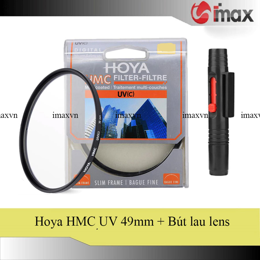 Kính lọc Filter Hoya HMC UV 49mm + Bút lau lens