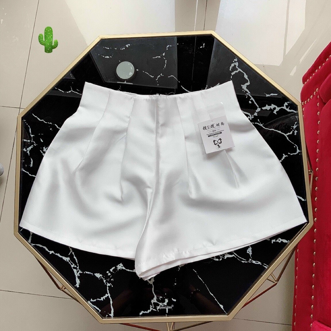 Quần short xếp ly eo vải bóng dày mịn đẹp TTPK0087