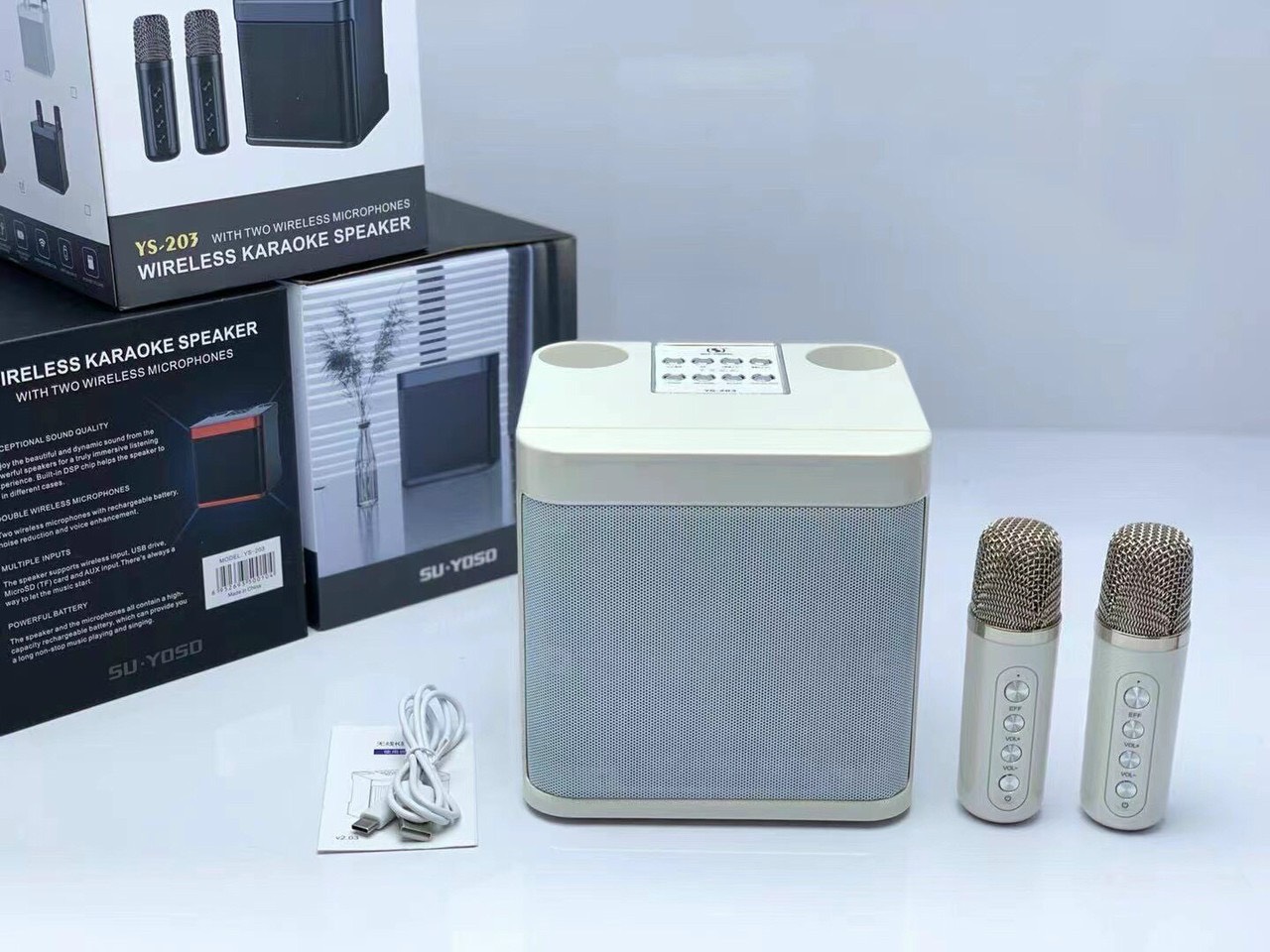 Loa bluetooth mini YS-203 - Kèm 2 mi không dây