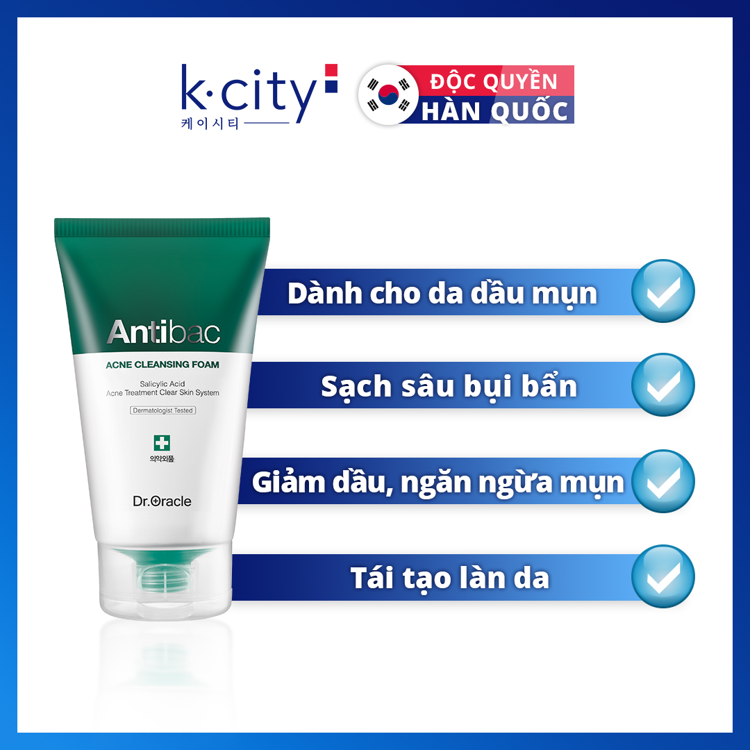 Sữa Rửa Mặt Da Dầu Mụn Hàn Quốc Antibac 120ml