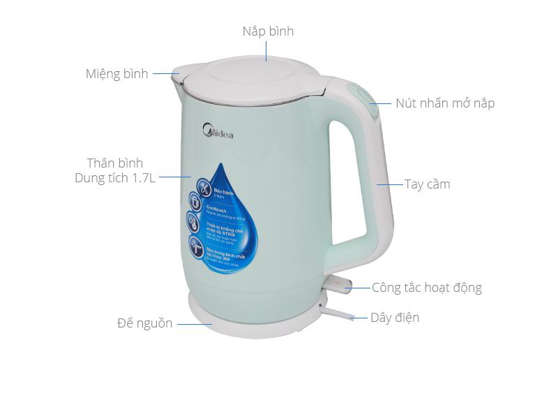 Ấm siêu tốc Midea 1.7 lít MK-17DC