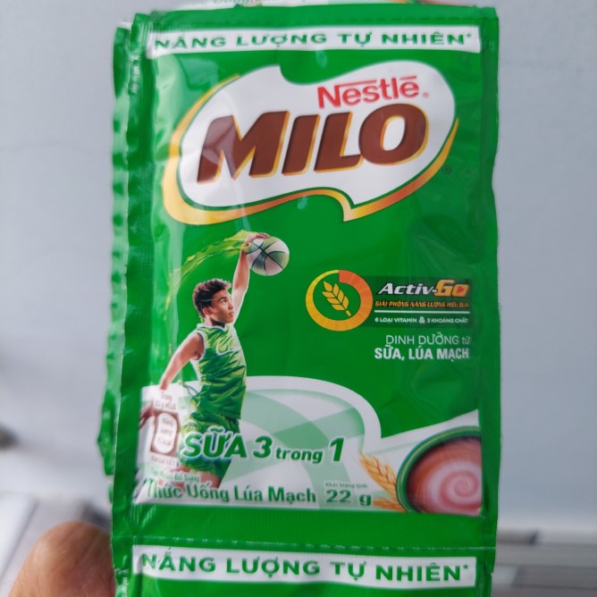 Milo dây sữa 3in1 dạng bột 22g  (10 gói x22g)- DATE mới