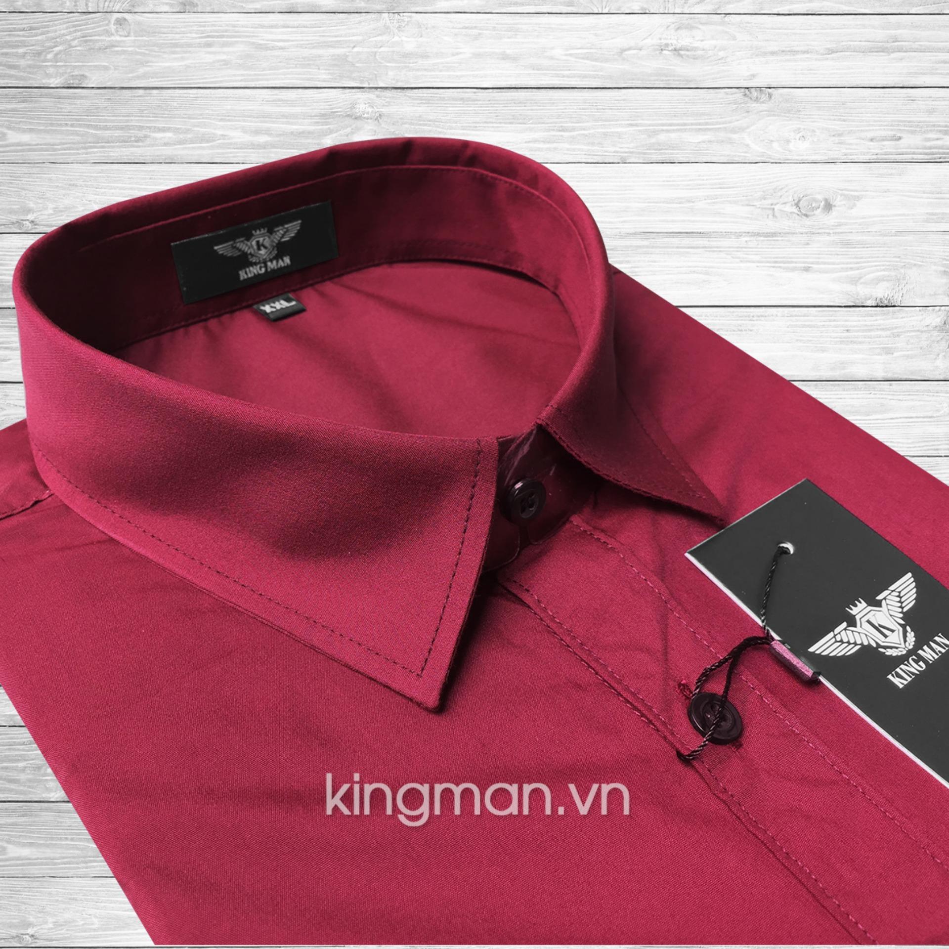 Sơ mi lụa trơn, không nhăn (Đỏ Đô) cực chất