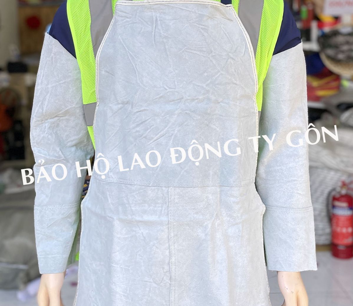 [Hình thực tế] Ống tay da bò cho thợ hàn, cơ khí