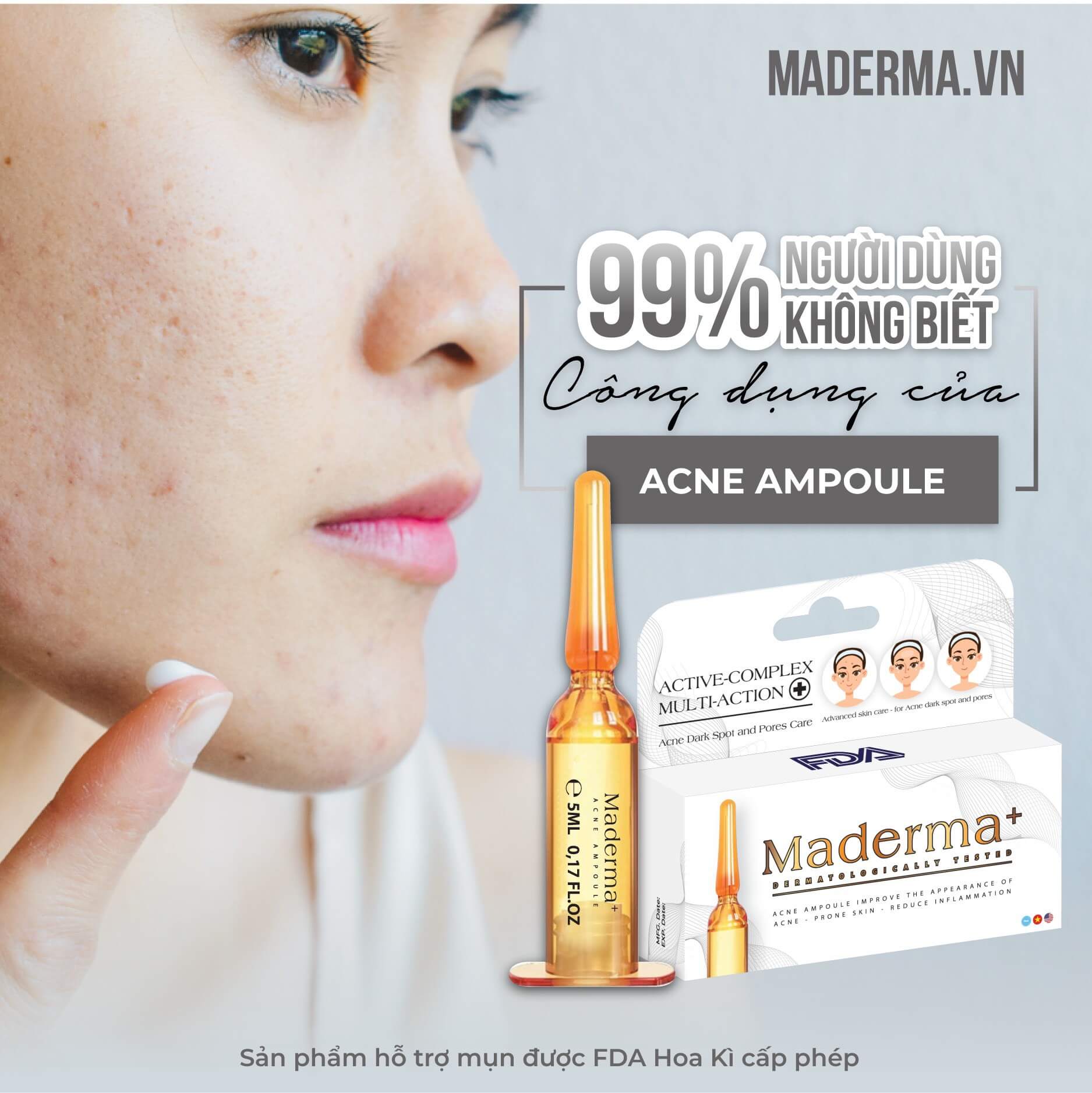 [Chính hãng]Serum giảm mụn thâm-Serum acnes ampoule Maderma+