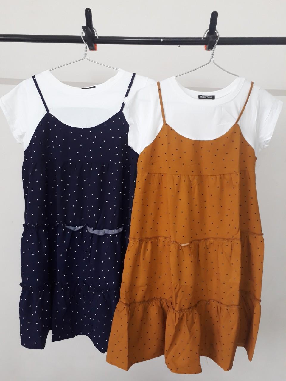 Váy Bầu chấm bi Xinh
