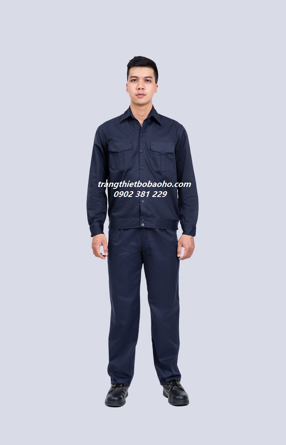 Quần áo công nhân màu xanh tím than DN09