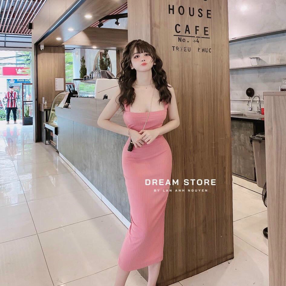 Đầm 2 dây form dài đầm nữ maxi bảng to (Freesize)