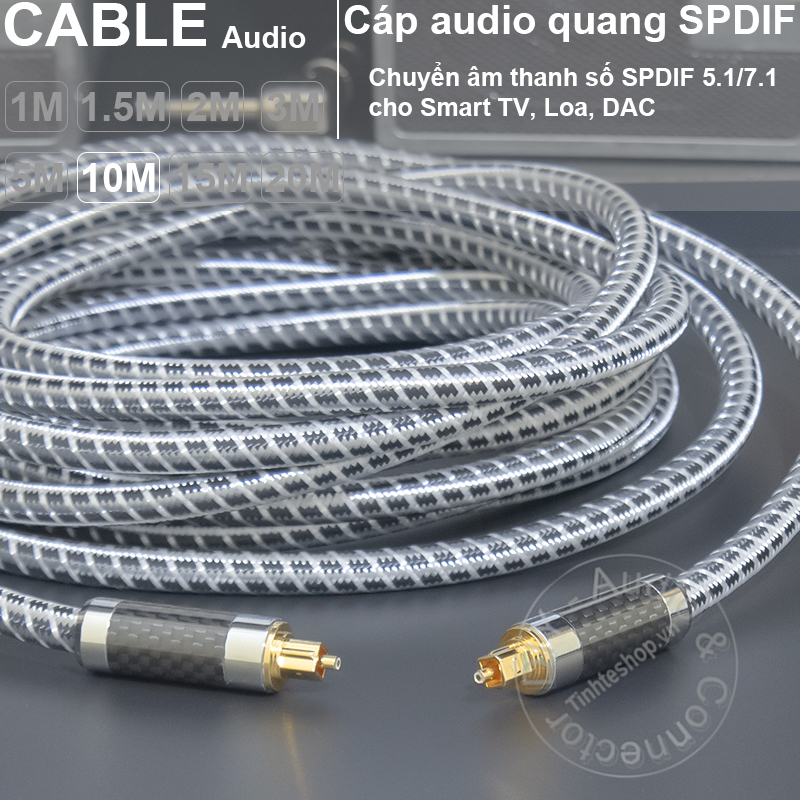 1 to 20 meters long optical digital audio cable