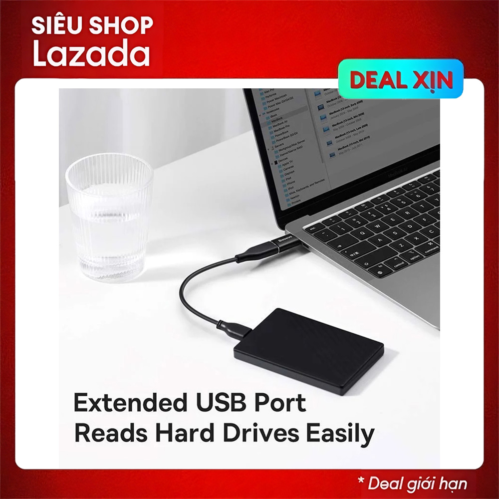 Đầu chuyển OTG cao cấp Baseus TypeC to USB-A LVL002
