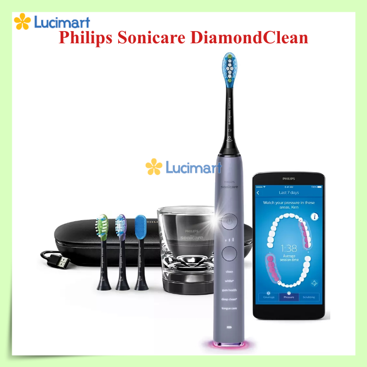 Bàn chải điện Philips Sonicare 9500 DiamondClean Smart [Hàng Mỹ]