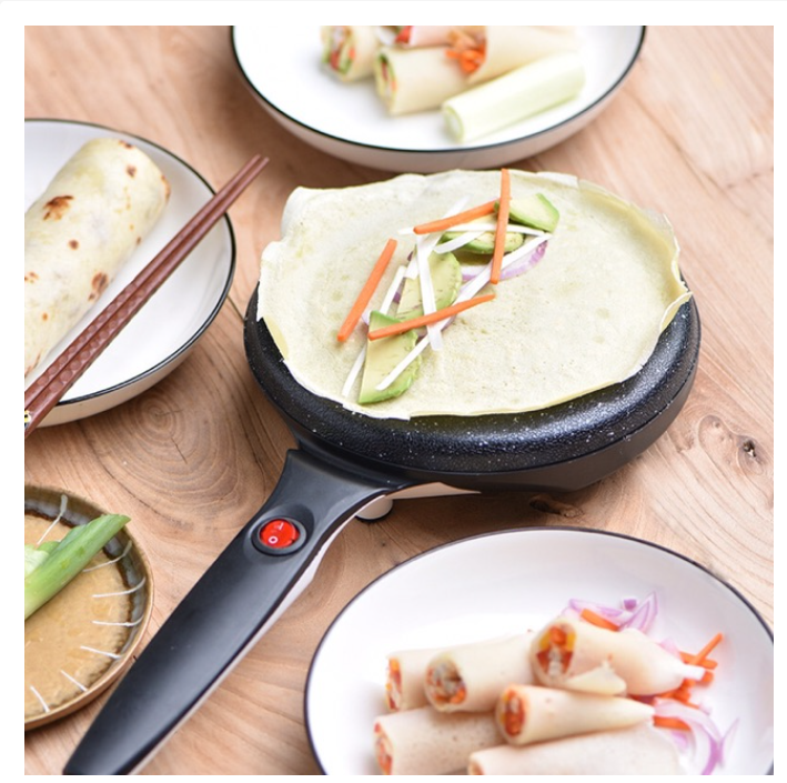 Chảo Điện Làm Bánh Pancake,Máy Làm Bánh Pancake,Máy Chuyên Làm Bánh Cuốn,Bánh Tráng, Bánh Crepe,Bánh Pancake Chảo Nướng Bánh Bằng Điện,Tặng Kèm Đĩa Và Đầu Khuấy Bột Thiết Kế Tinh Sảo,Đơn Giản Dễ Dùng