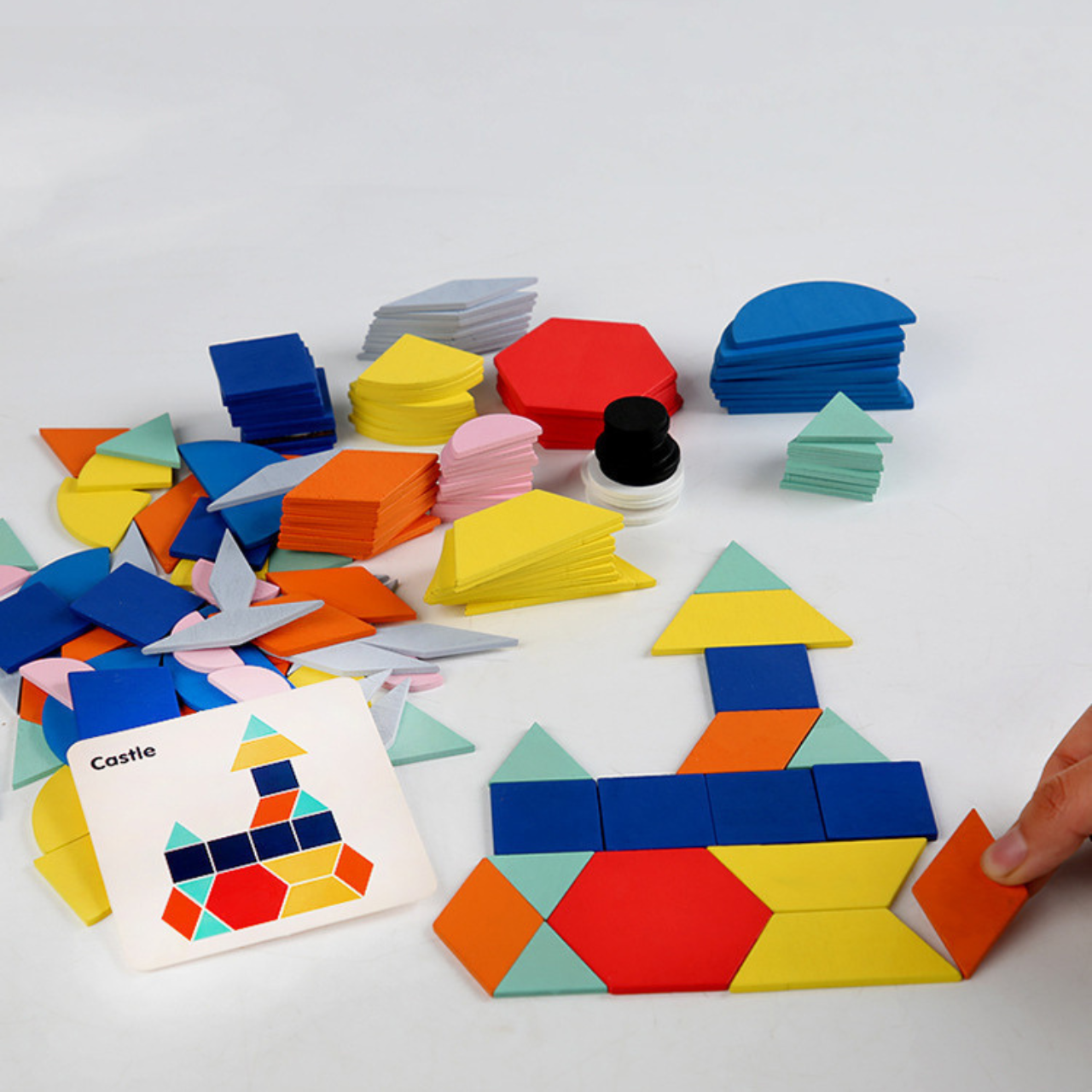 Đồ chơi cho bé - Bộ xếp hình sáng tạo Pattern Block bằng gỗ cho bé sáng tạo