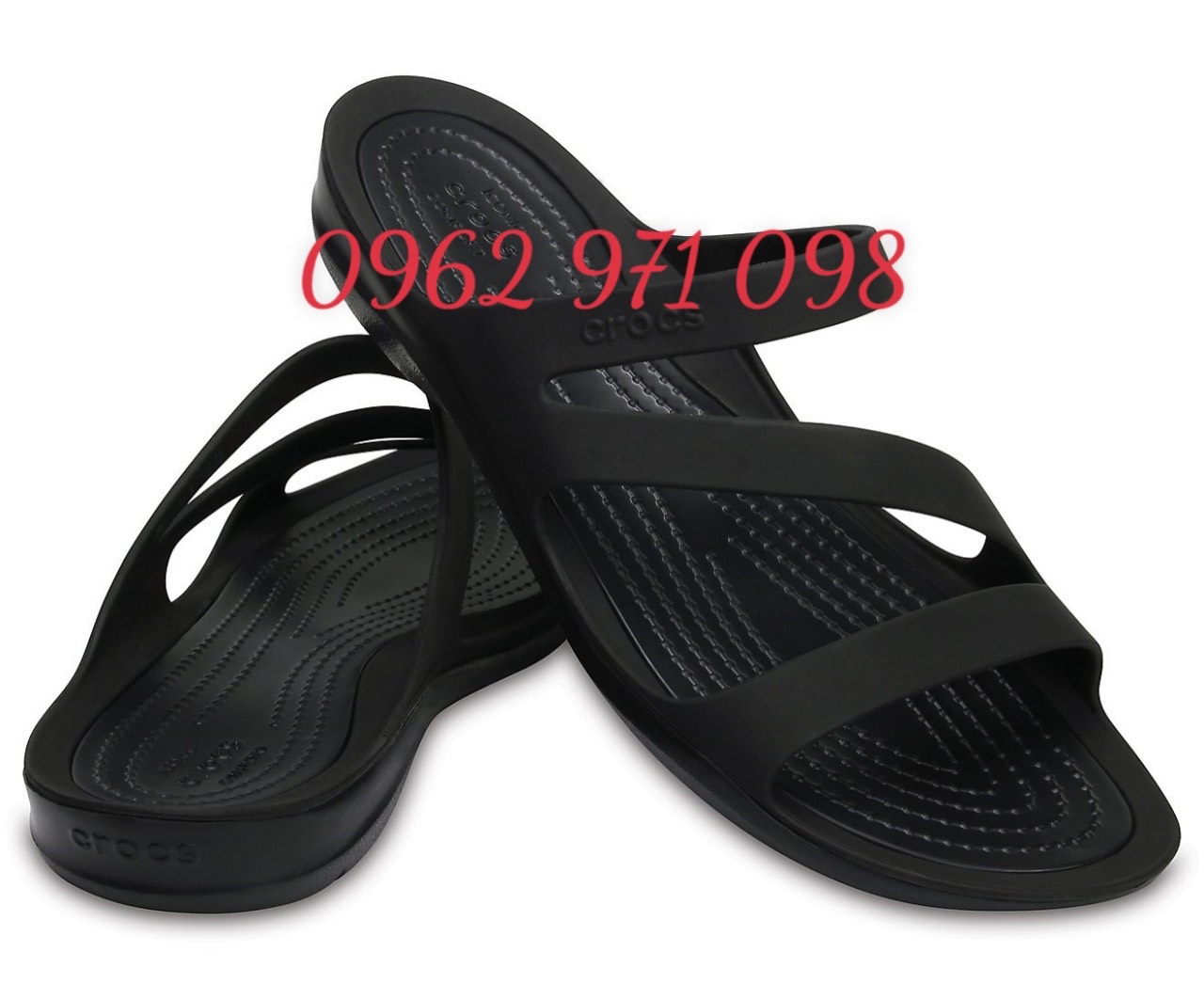 Dép lê Wave Swiftwater Crocs (Đen/Đen)