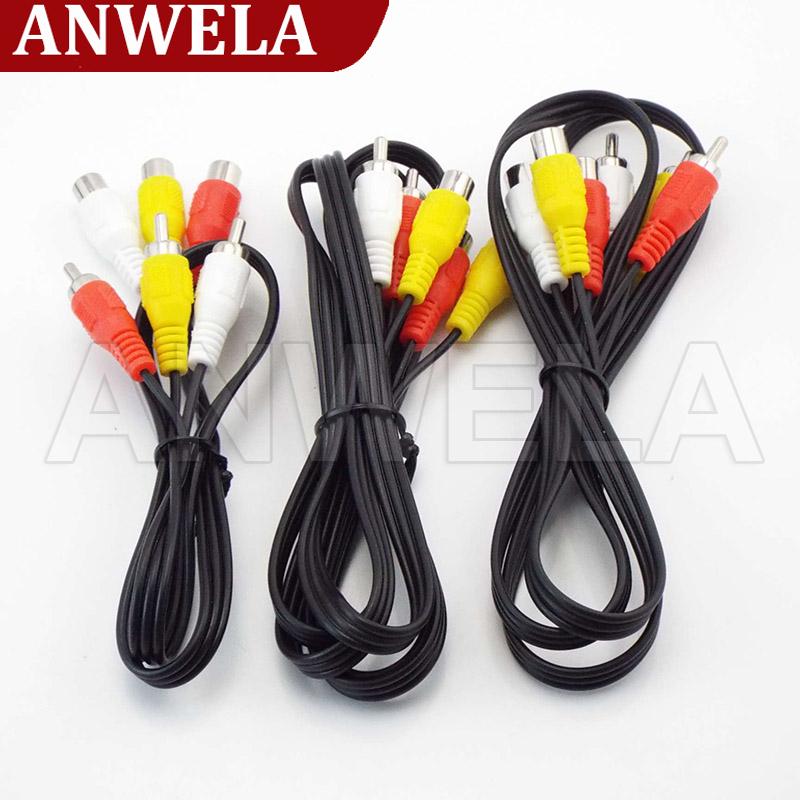 Anwela shop 3 rca to 3 rca cable audio video av male to female extension cable audio cables