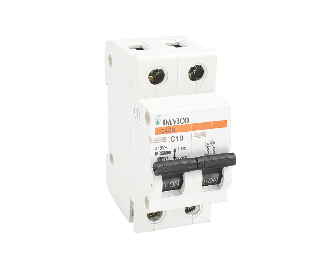 [HCM]Cầu dao Aptomat tự động MCB 2P- C45N Davico