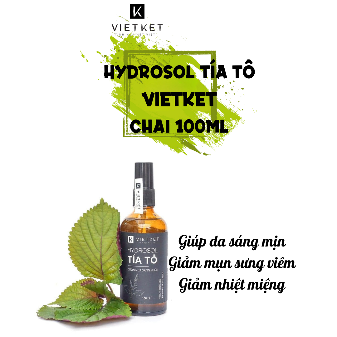 Hydrosol tía tô Vietket Giúp da sáng mịn, se khít lỗ chân lông, giảm mụn, giảm sưng viêm Chai 500ml Koshka Home