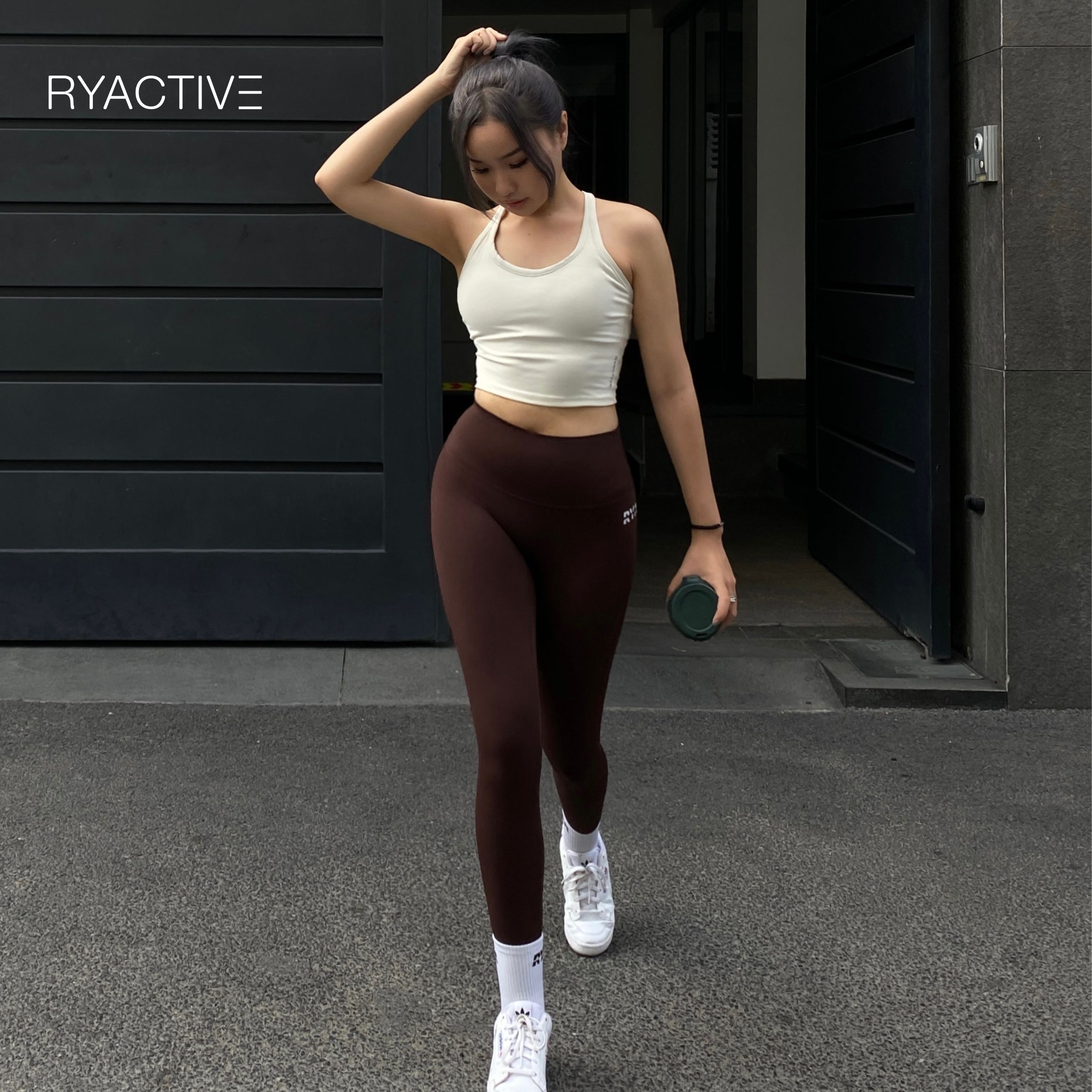Quần legging thể thao dáng dài RYACTIVE - RYA Legging Espresso