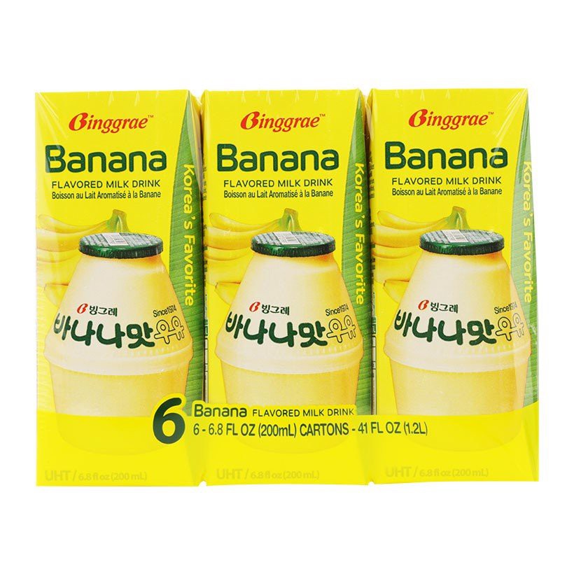 [HÀNG NHẬP KHẨU ]Lốc 6 Hộp Sữa Chuối Binggrae 200ml